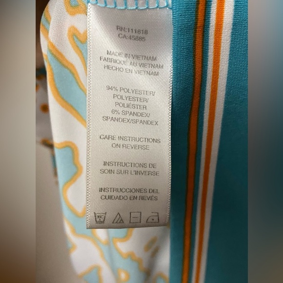 MICHAEL Michael Kors Turquoise Orange White Dress Size Small - Picture 5 of 8